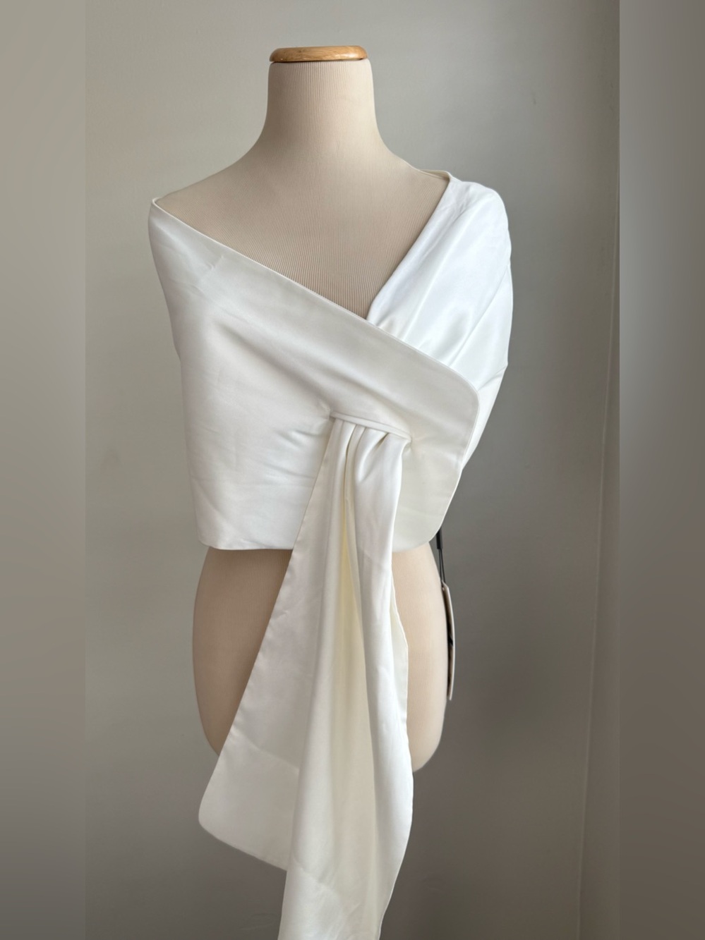 NWT Calvin Klein Elegant Ivory Wrap Top | XL